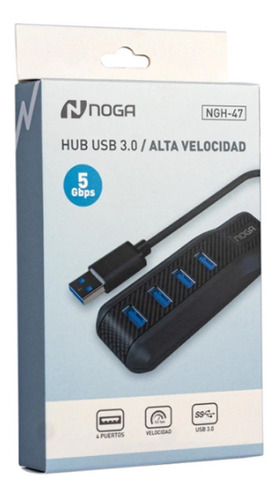 Hub 4 Puertos Usb 3.0 Noga Ngh-47 Pc Notebook Win 5gbps