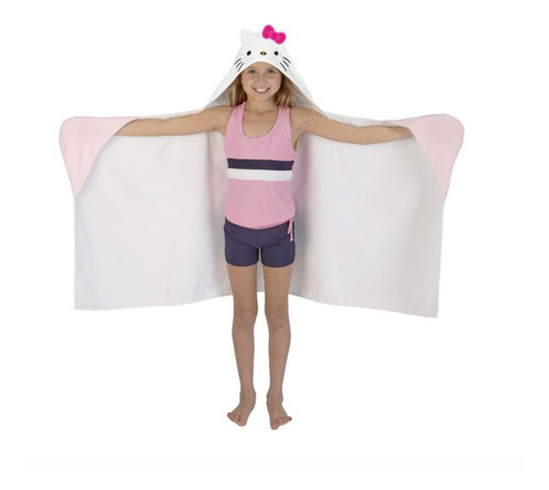 Toalla De Baño Hello Kitty Con Gorro Para Niñas *sk