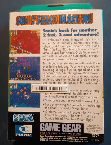 Sonic The Hedgehog 2 Game Gear