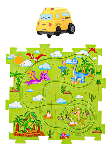 Puzzle Tracks Set Slot Rail 4 Piezas Rompecabezas Dinosaurio