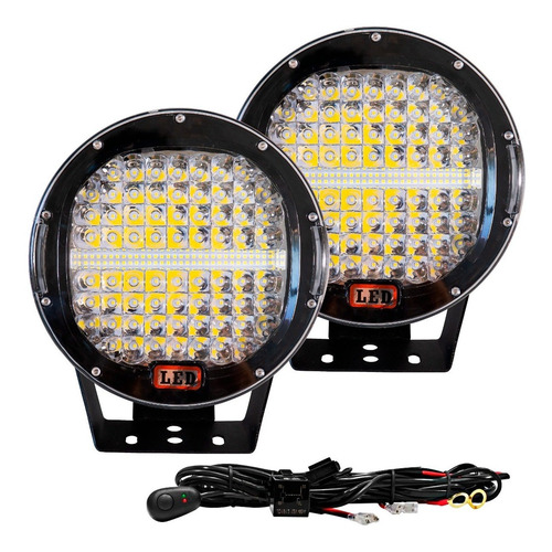 Imagem 1 de 7 de Par Farol Milha Auxi Led Monstro 225w Off Road 12v 24v!