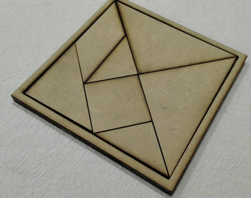 Tangram Juego Didáctico (35 Unidades) - Fibrofácil Con Base