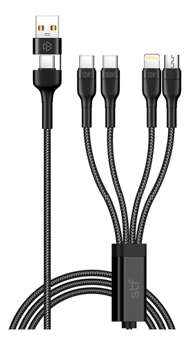 Cable 4 En 2 Stf A77194 Negro 100w 1.8m