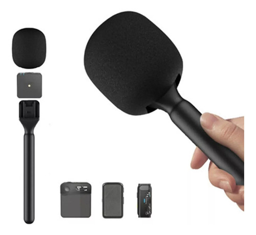 Microfone De Lapela Com Bastão De Mão Para Entrevistas