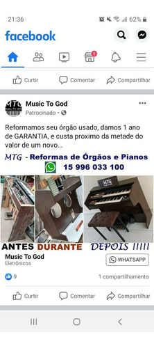 Imagem 1 de 1 de Reformas De Órgãos E Pianos Eletrônicos