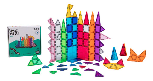 Juego De Bloques Magnetico Imanix Mini 100 Piezas -braintoys