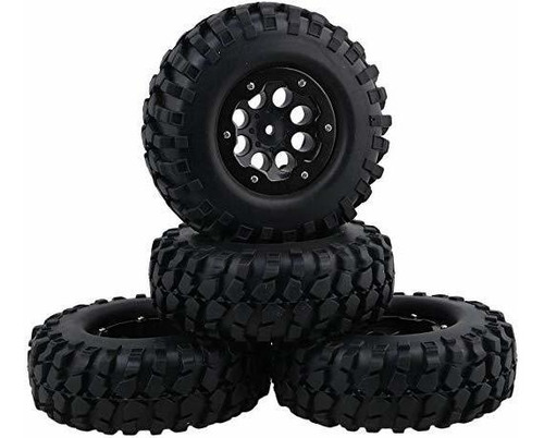 Mxfans 4pcs Black 1.9   108mm Inflatable Rubber Tires& 8 Hol