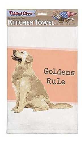 Toalla De Cocina De Fiddler's Elbow Goldens Rule Golden Retr