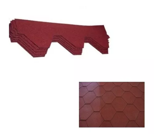 Teja Asfaltica Hexagonal Roja 3 Mts2 Cindu Paquete 22 Tejas