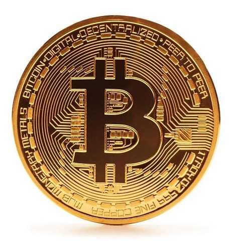Imagen 6 de 7 de Moneda Metálica Bitcoin Física Dorada Colección