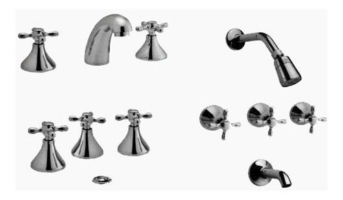 Imagen 2 de 10 de Juego Completo Baño Lavatorio Bidet Ducha Hydros Viva Cruz