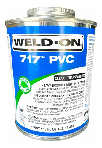 Pegamento Weld On 717 Transparente Bote 1 Litro