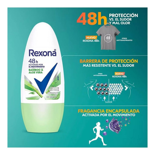 Antitranspirante Rexona Bamboo Roll-on 30ml (kit Com 3)