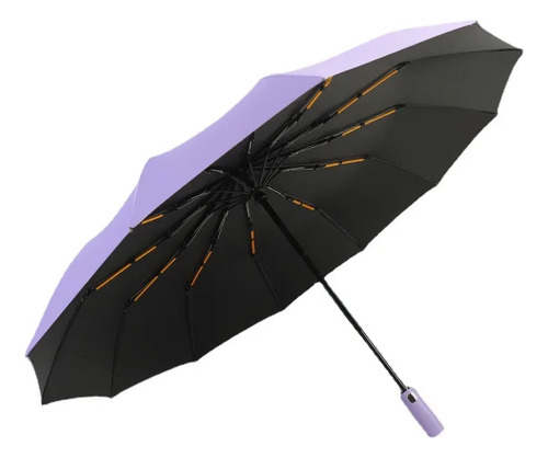 Protector Solar Automático De Goma Negra Umbrella 24 Bones..