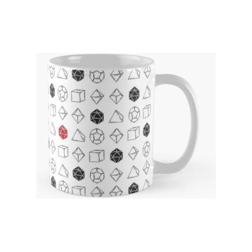 Taza Dungeons Blancos Y Dragones Dice Set D20 Pattern Calida