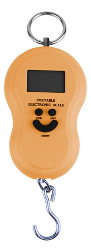 Balança Portátil Digital Mão Bolsa Mala Peixe Até 50kg Ut02 Cor Amarelo Mini Gancho Pesagem Viagem