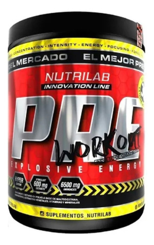 Pre Workout + Potenciador De Oxido Nítrico 300 Grs Nutrilab