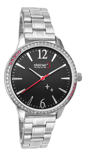 Reloj Steiner Análogo Extensible Plateado Acero Inox. 3atm