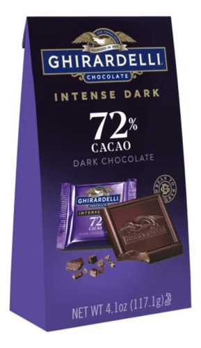 Intenso Chocolate Oscuro Cuadrado 72% Cacao Envueltos Indivi