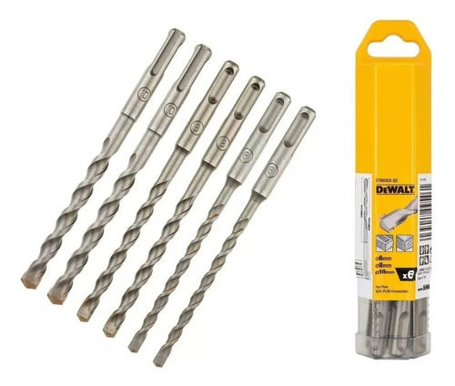 Set 6 Brocas Sds Plus 6, 8, 10mm X2 Dewalt Dt60302-qz