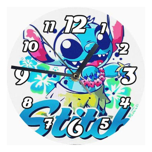 Reloj De Madera Brillante Diseño Stitch B152