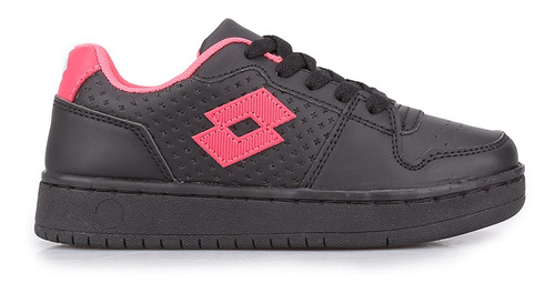 Zapatillas Lotto Basket Low En Negro Y Rosa