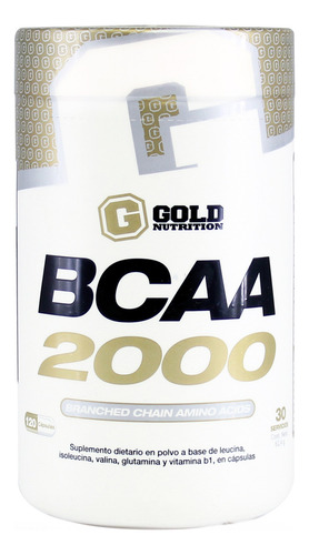 Gold Nutrition X2 Bcaa 2000 Suplemento Aminoácidos 120c 3c