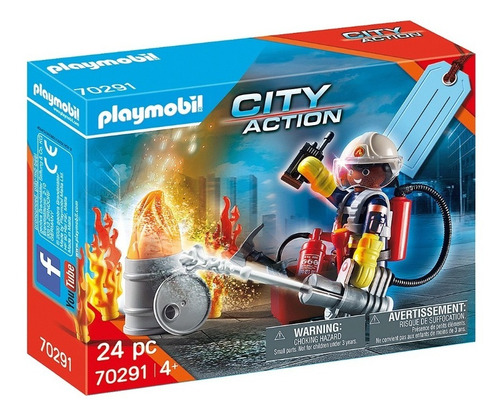 Playmobil Gift Set - Bombero Apaga El Fuego - 70291