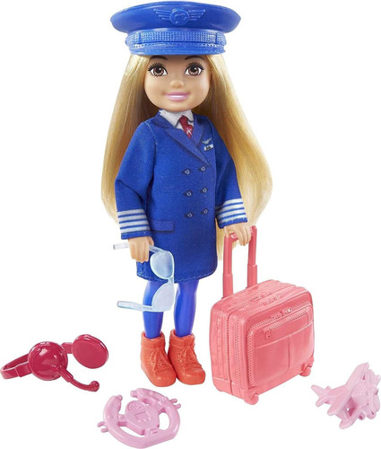 Barbie Chelsea Profesiones Piloto Con Accesorios Mattel