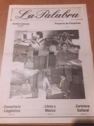 Diario La Opinión Suplemento La Palabra Rafaela 04 07 1998