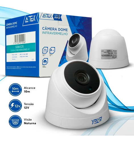 Câmera De Segurança Monitoramento Dome Hd 1mp 720p Ahd Cor Branco