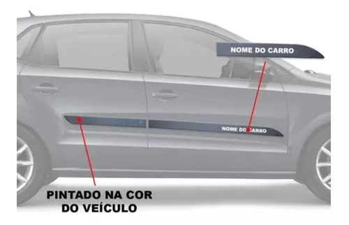 Friso Lateral Chevrolet Onix Branco Summit Nome Em 3d