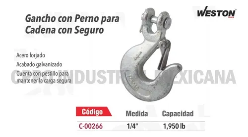 Gancho para panel ranurado Weston C-00266 MAT1018 CADENA2312 x unidad