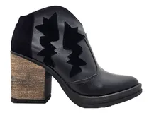 Comprar Botas Taco Cuadrado Foliado, Botinetas, Abotinados