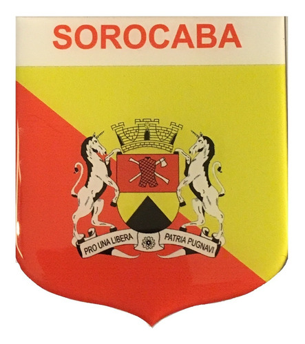 Adesivo Resinado Em Escudo Da Bandeira De Sorocaba