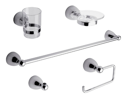 Kit 5 Piezas Accesorios Baño Fv Margot Set 0179.05/62 Metal