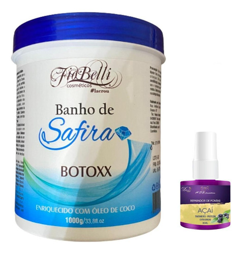 Botox Capilar Safira Fiobelli Resultado Garantido 1kg + Óleo