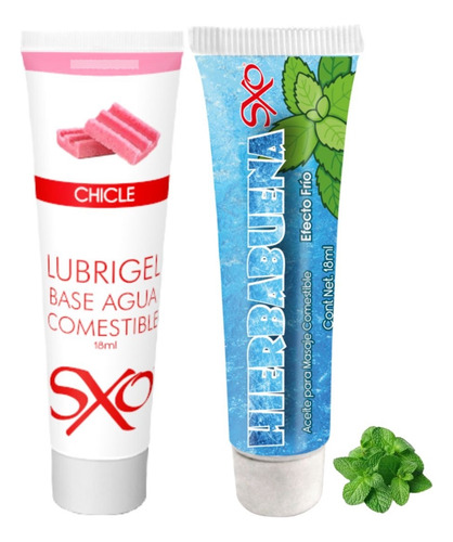 Lubrigel Sabor Chicle 18 Ml + Lubricante Masaje Hierbabuena Chicle/ Hierbabuena