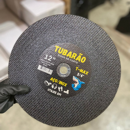 5x Disco De Corte 12 Polegadas X 3/4'' Policorte Tubarao Cor Preto