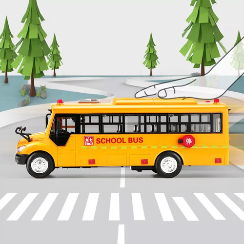 Juguete Modelo De Autobús Escolar Inercial