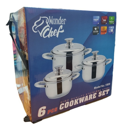 Kit Ollas Premium Set De 6 Piezas Wonder Chef