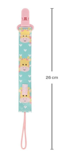 Imagem 2 de 4 de Prendedor De Chupeta Universal Girafa Menina 3m+ Buba