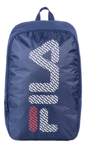 Mochila Fila Azul Estampado A Tono Backpack Diseño de la tela Liso