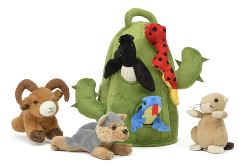 Plush Cactus Desert Animal House Con Animales - Seis (6) Ani