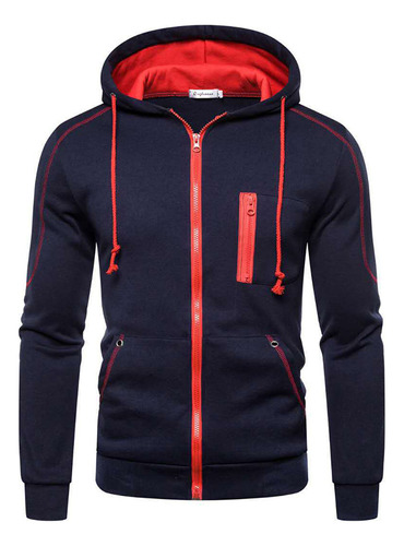 Sudadera Deportiva Casual Con Capucha Y Manga Con Cremallera