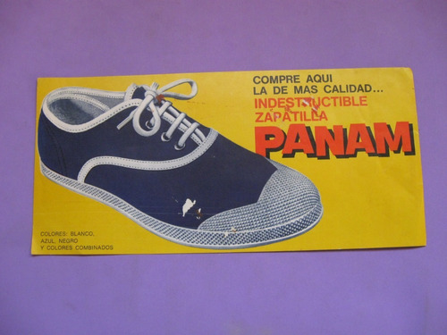 Antigua Calcomania Publicidad Zapatilla Panam