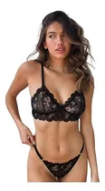 Comprar Conjunto Bralette De Encaje Con Colaless Regulable