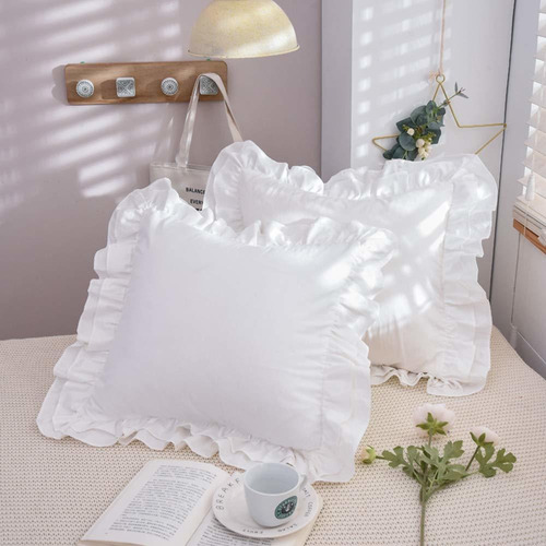 Fundas Decorativas Tealp  De Almohada  Blancas Con Vol Fr2fd