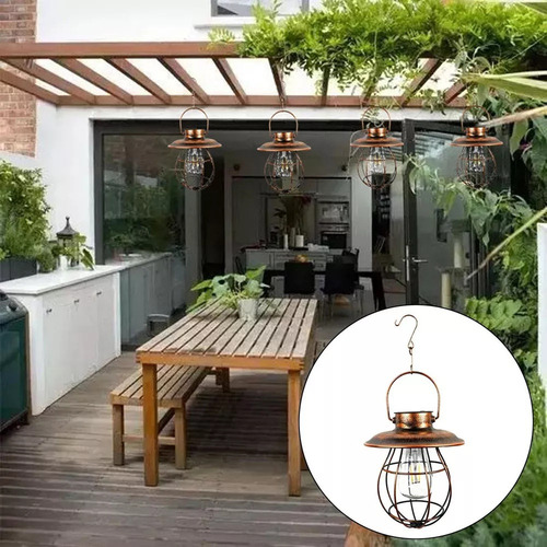 Linterna Solar Retro, Luz De Jardín Portátil 1