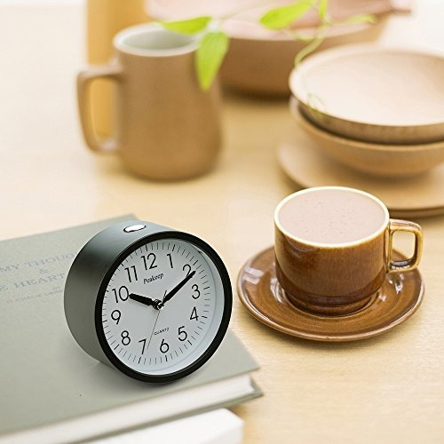 Peakeep Reloj Despertador Silencio Redondo De 4 Pulgadas Con